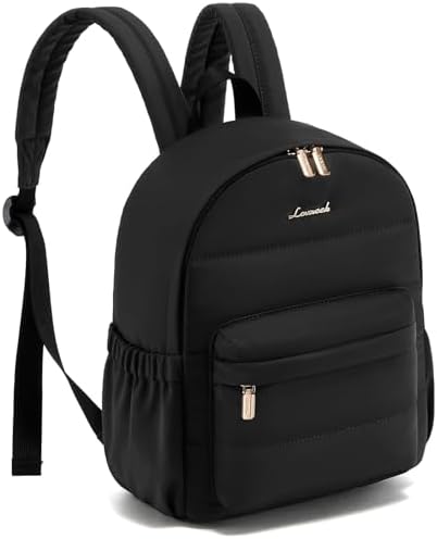 LOVEVOOK 女士迷你背包钱包 小号轻质背包 黑色 S 背包