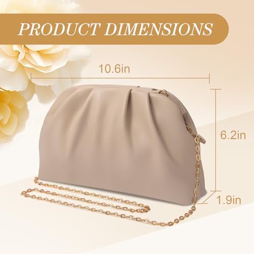 LovyoCoCo Clutch Purse For Women Soft Pleated PU Wedding Clutch Elegant Evening Bag For Galas Proms Cocktail Parties