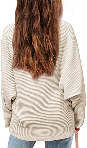 Mafulus Girl's Oversized Crewneck Fall Sweaters Kids Batwing Long Sleeve Slouchy Chunky Cute Pullover Jumper Shirts 5-14T