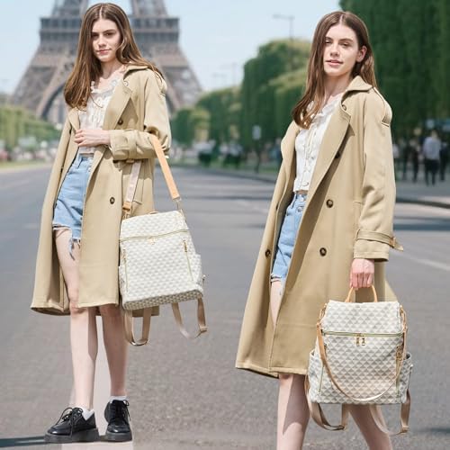 Makes Backpack Purse For Women PU Leather Travel Satchel Handbag Convertible Design Bag With Purse 2 Piece