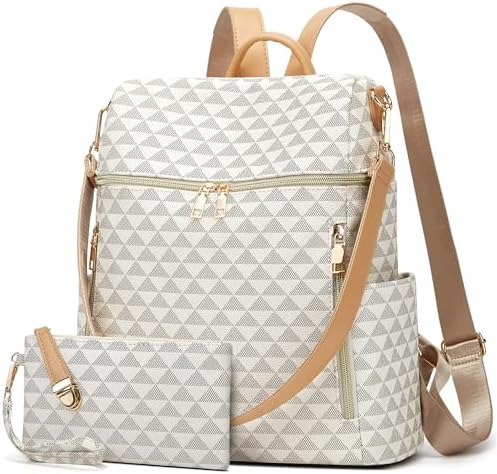 Makes Backpack Purse for Women PU Leather Travel Satchel Handbag Convertible Design Bag with Purse 2 Piece