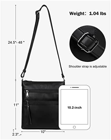 MASINTOR Crossbody Purses For Women Multi Pocket Casual Crossbody Bag Adjustable Strap Shoulder Bag With Tassel