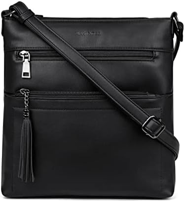 MASINTOR Crossbody Purses for Women Multi Pocket Casual Crossbody Bag Adjustable Strap Shoulder Bag with Tassel