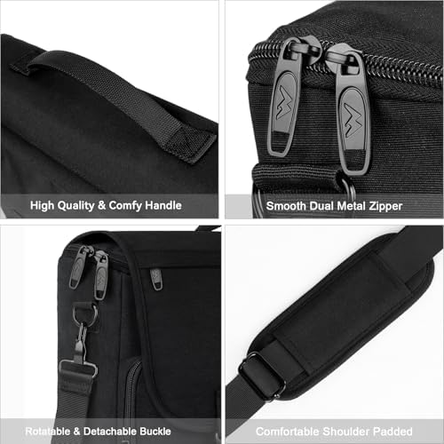 MATEIN Messenger Bag For Men Briefcases Lightweight Men's Laptop Bag 15.6 Inch Water Resistant Crossbody School Satchel Bags Computer Work Office Bag With Shoulder Strap Black