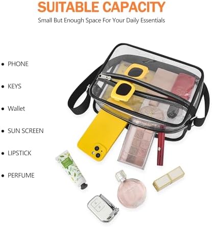 MAY TREE Clear Bag For Stadium Events Clear Messenger Bag Suitable For Concert Outfits And Sports Events