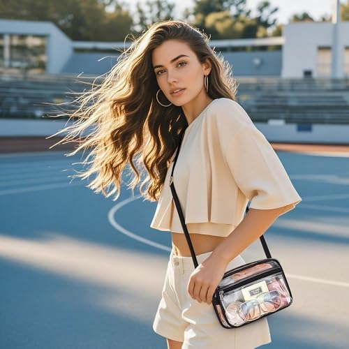 MAY TREE Clear Bag For Stadium Events Small Clear Purse Suitable For Concert Outfits Sports Work And Festivals
