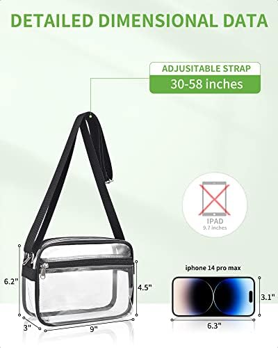 MAY TREE Clear Bag For Stadium Events Small Clear Purse Suitable For Concert Outfits Sports Work And Festivals