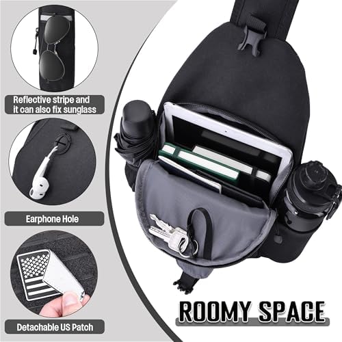 Mens Sling Bag Water-Resistant Shoulder Bag Small Single Strap Backpack Cross Body Bag For Men