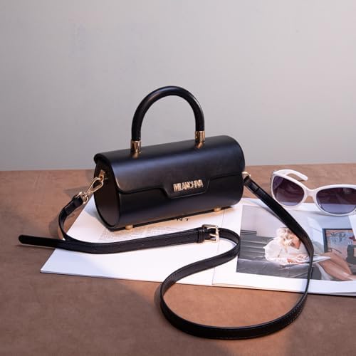 Milan Chiva Small Bags For Women Designer Mini Top Handle Purse Cute Handbags Barrel Shape Purse