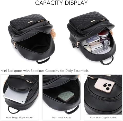 Mini Leather Backpack Purse For Women Small Backpack Purse With Cartoon Charm Cute Fashion Bag For Girls & Teens