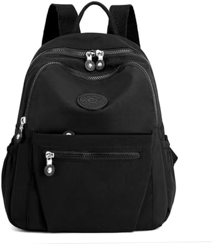 Mini Nylon Women Backpacks 11L Small Ladies backpacks Casual Lightweight Women Shopping Travel Daypack (Black)