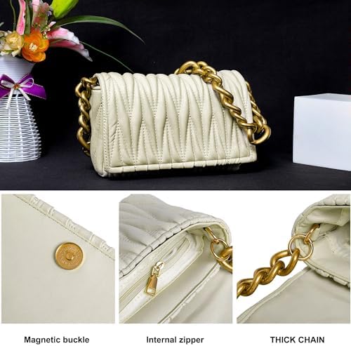 Montana West Quilted Small Shoulder Bag For Women Y2K Trendy Cute Clutch Underarm Purse With 2 Removable Straps