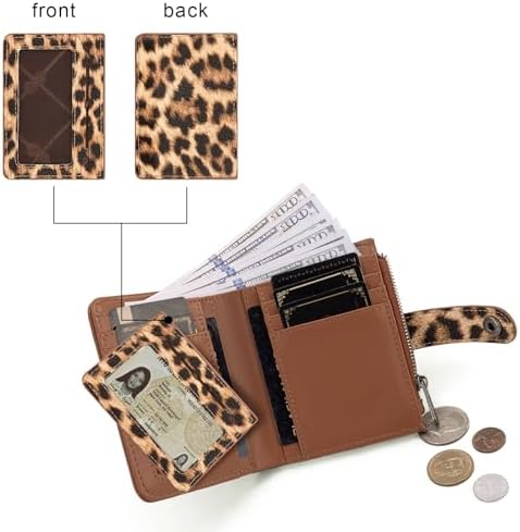 Montana West X Wrangler Small Womens Wallet Leopard Print Women's Wallets Card Cases & Money Organizers Small Bifold Card Wallet With Removable ID Window