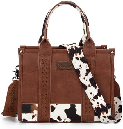 Montana West × Wrangler Tote Bag For Women Western Cow Print Purse Designer Top Handle Handbags
