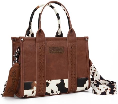 Montana West × Wrangler Tote Bag for Women Western Cow Print Purse Designer Top Handle Handbags