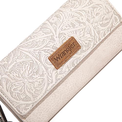 Montana West X Wrangler Western Wallets For Women Trifold Wristlet Wallets Large Capacity Women Clutch Wallet With Coin Purse