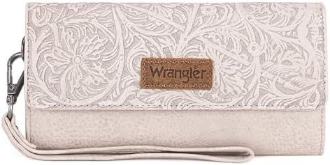 Montana West X Wrangler Western Wallets for Women Trifold Wristlet Wallets Large Capacity Women Clutch Wallet with Coin Purse