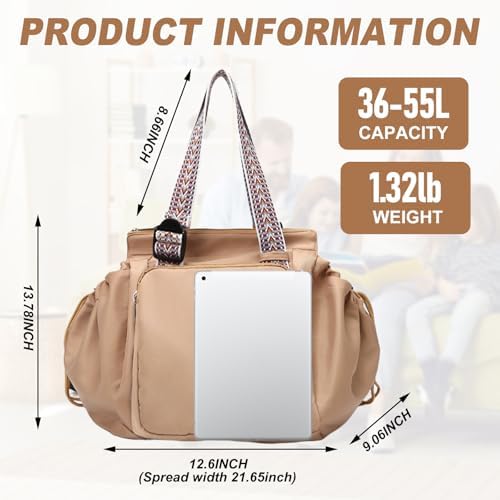 Multifunctional Travel Organizer Bag For Ladies - Doubles As A Stylish Backpack Crossbody And Shoulder Bag Boasts Great Storage Capacity(Khaki)