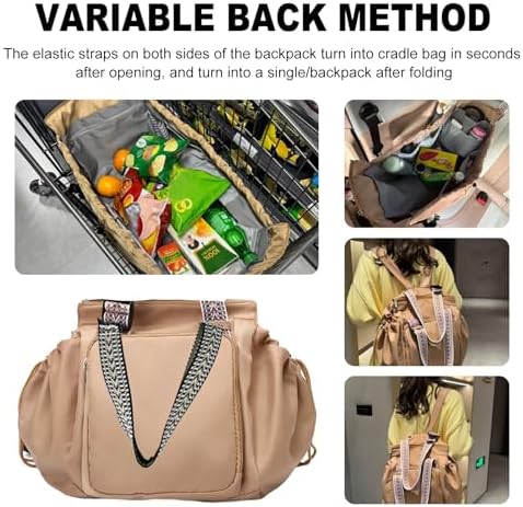 Multifunctional Travel Organizer Bag For Ladies - Doubles As A Stylish Backpack Crossbody And Shoulder Bag Boasts Great Storage Capacity(Khaki)