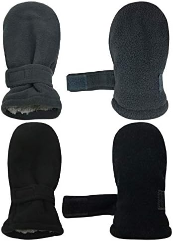 N'Ice Caps Baby Toddler Mittens Kids 2 Pairs Fleece Gloves Winter Warm Sherpa Lined