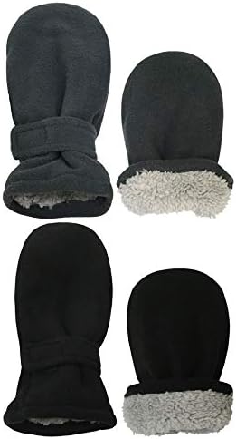 N'Ice Caps Baby Toddler Mittens Kids 2 Pairs Fleece Gloves Winter Warm Sherpa Lined