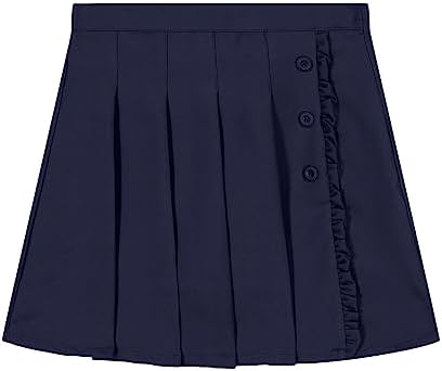Nautica Girls' School Uniform Pleated Pull-on Scooter Skirt With Undershorts Knit Waistband