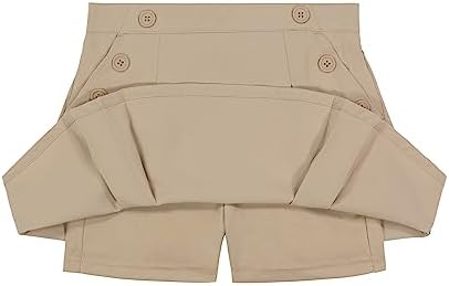 Nautica Girls School Uniform Pull-on Scooter Skirt With Undershorts Poplin Style With Button Pockets