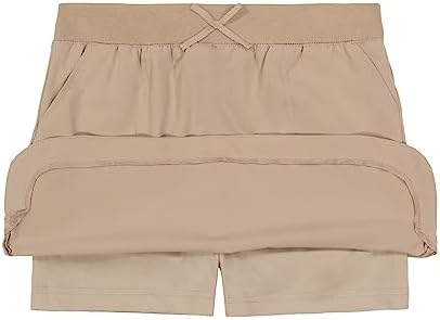 Nautica Girls School Uniform Pull-on Scooter Skirt With Undershorts Knit Waistband & Functional Pockets