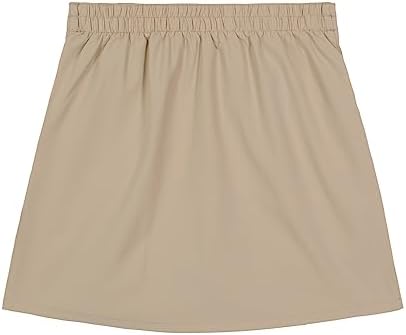 Nautica Girls School Uniform Pull-on Scooter Skirt With Undershorts Poplin Style With Button Pockets
