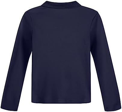 NAUTICA Girls' Uniform Long Sleeve Polo With Ruffle Placket