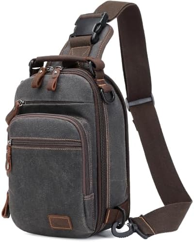 Nerlion Sling Bag for Men Waxed Canvas Crossbody Bag Chest Bag Water Resistant Shoulder Bag Casual Daypack