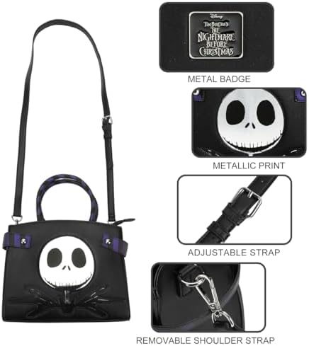 Nightmare Before Christmas Jack Skellington Movie Character Black Purse