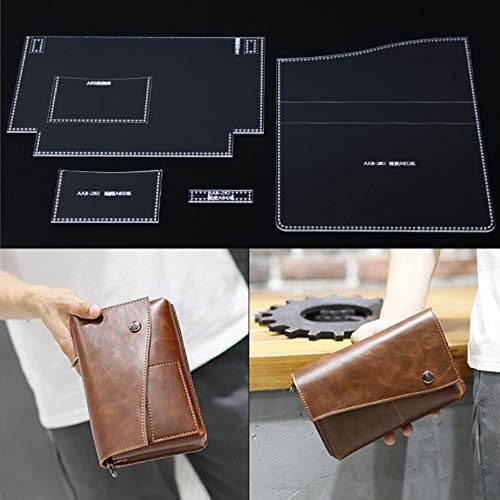 NW Men's Business Handbag Acrylic Leather Pattern Brown Briefcase 7.86x5.11x1.18in