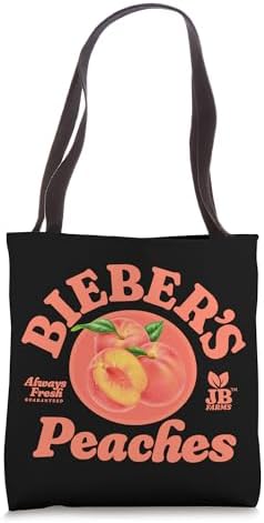 Official Justin Bieber Peaches Black Tote Bag