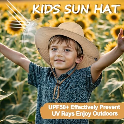 Outdoor Kids Sun Hat UPF 50+ Quick Dry Foldable Bucket Hat Lightweight Adjustable Fishing Safari Hat For Girls And Boys