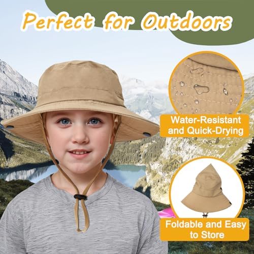 Outdoor Kids Sun Hat UPF 50+ Quick Dry Foldable Bucket Hat Lightweight Adjustable Fishing Safari Hat For Girls And Boys