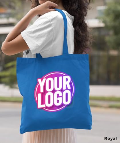 Pack Of 10 50 100 250 Promotional Tote Bags With Custom Logo Custom Tote Bag In Bulk Text Or Image Bulk Custom Logo Tote Bag Custom Bags For Business