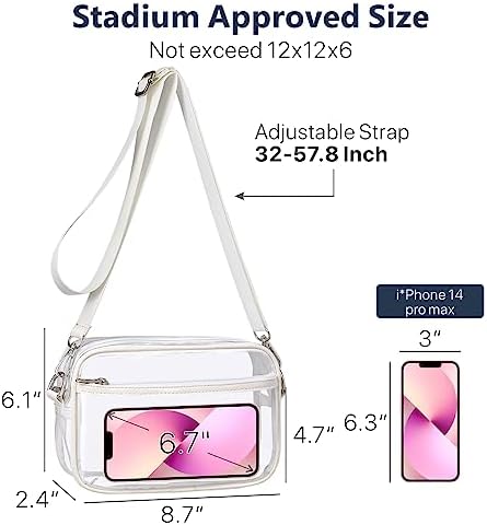 PACKISM Clear Bag For Stadium Events - Clear Purses For Women Stadium Crossbody Concert Bag For Game Day Sports Festival