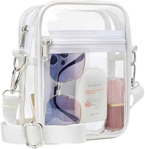 PACKISM Clear Bag for Stadium Events - Clear Purses for Women Stadium Crossbody Messenger Bag for Concerts Sporting Events