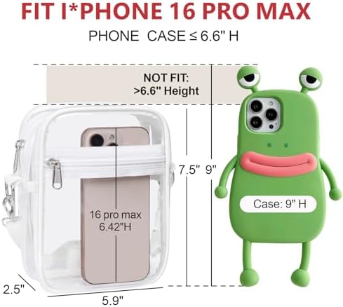 PACKISM Clear Bag For Stadium Events - Clear Purses For Women Stadium Crossbody Messenger Bag For Concerts Sporting Events