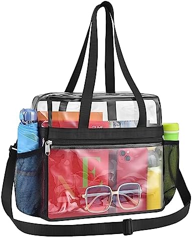 Paxiland Clear Bag for Stadium Events 12x6x12 Clear Tote Bag with Reinforced Strap Transparent Bag for Sports Concert