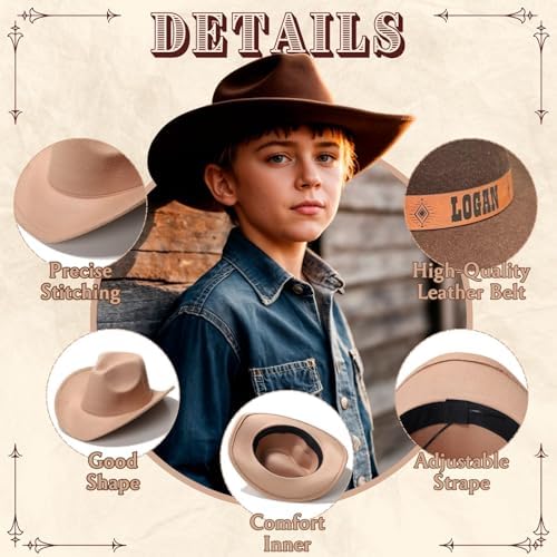 Personalized Cowboy Hat For Toddler Boys Girls Western Hat For Kids Men Women Custom Leather Patch Baby Cowgirl Hat