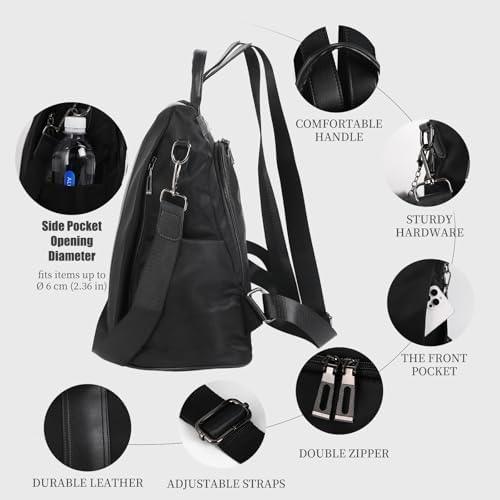 PINCNEL Women Backpack Purse Waterproof Nylon Anti-theft Rucksack Lightweight Shoulder Bag