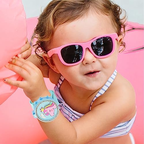 PinkSheep Kids Watches For Girls 2PCS Unicorn Digital Sport Watches Ages 3-6 Outdoor Cartoon Silicone Slap Bands Gift For Birthdays & Special Occasions