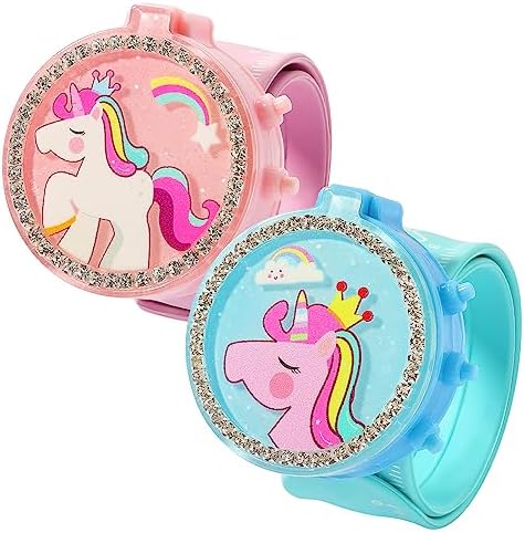 PinkSheep Kids Watches for Girls 2PCS Unicorn Digital Sport Watches Ages 3-6 Outdoor Cartoon Silicone Slap Bands Gift for Birthdays & Special Occasions