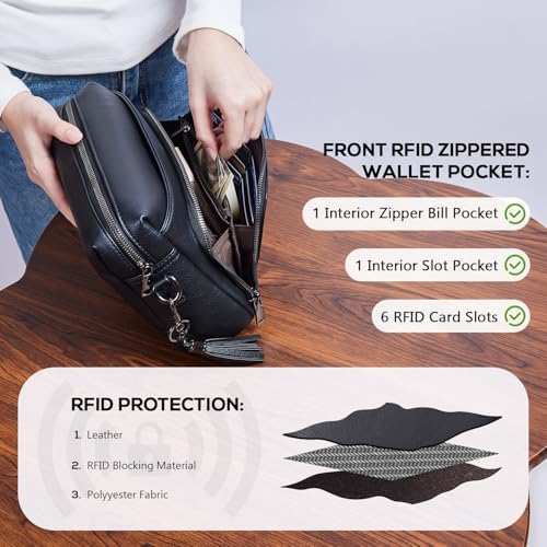 POIUGOYA Crossbody Purses For Women Trendy Vegan Leather Medium Crossbody Bag Women's Crossbody Travel Purse Built In Wallet