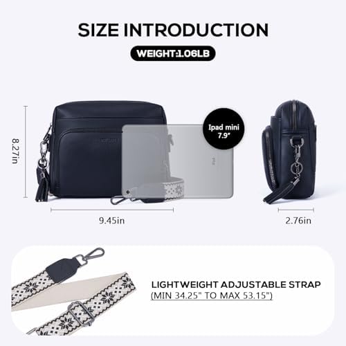 POIUGOYA Crossbody Purses For Women Trendy Vegan Leather Medium Crossbody Bag Women's Crossbody Travel Purse Built In Wallet