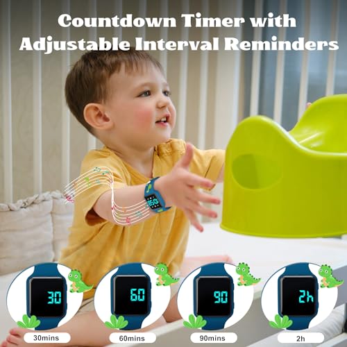 Potty Training Watch For Toddlers & Kids With Countdown Flashing Lights Fun Music Or Vibration Alerts - Waterproof Interactive Toilet Training Reminder For Boys & Girls Ages 2-9
