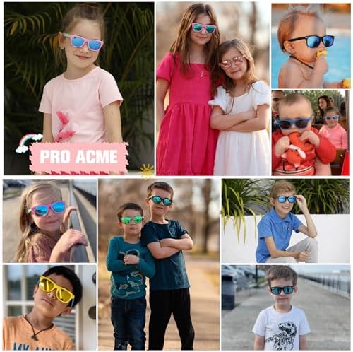 Pro Acme Kids Polarized Sunglasses Flexible TPEE Rubber Toddler Shades For Girls Boys Ages 3-12