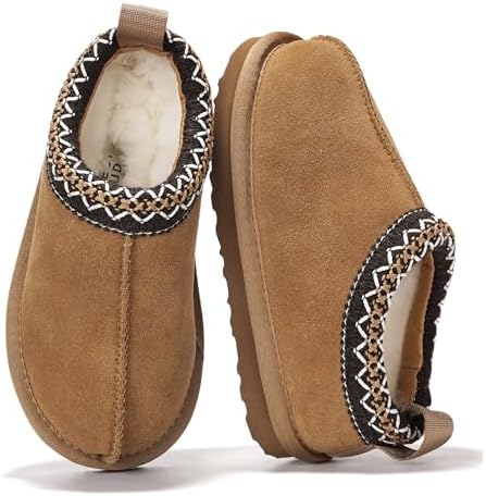 Project Cloud Genuine Leather & Australian Shearling Slippers for Kids - Memory Foam Fuzzy & Non-Slip Fluffy Slippers Girls Footwear & Boys Footwear Kids Unisex Shoe (Dream Warm)